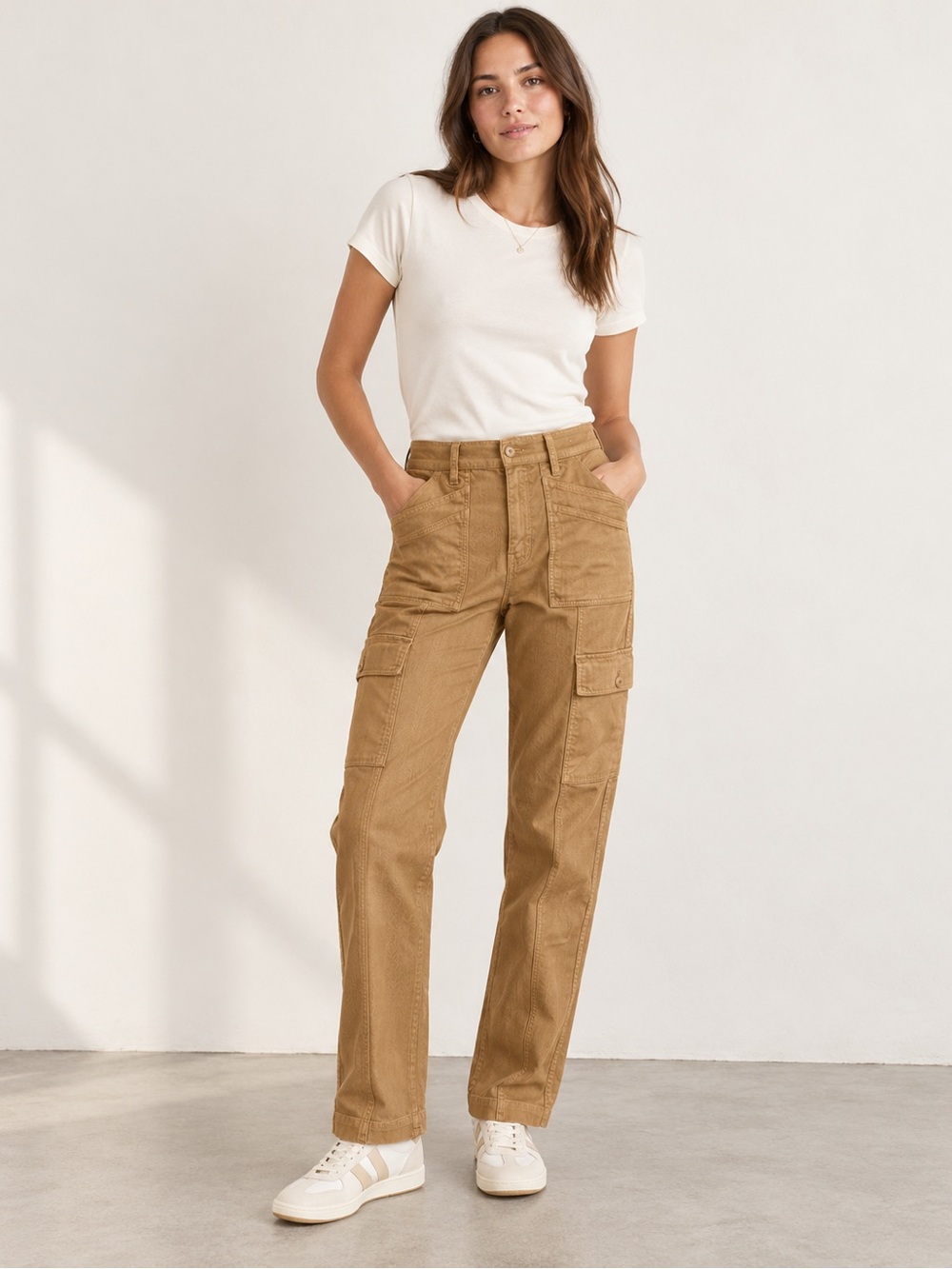 Madewell ’90s Straight Cargo Pants Size 26 Tan Utility High Rise